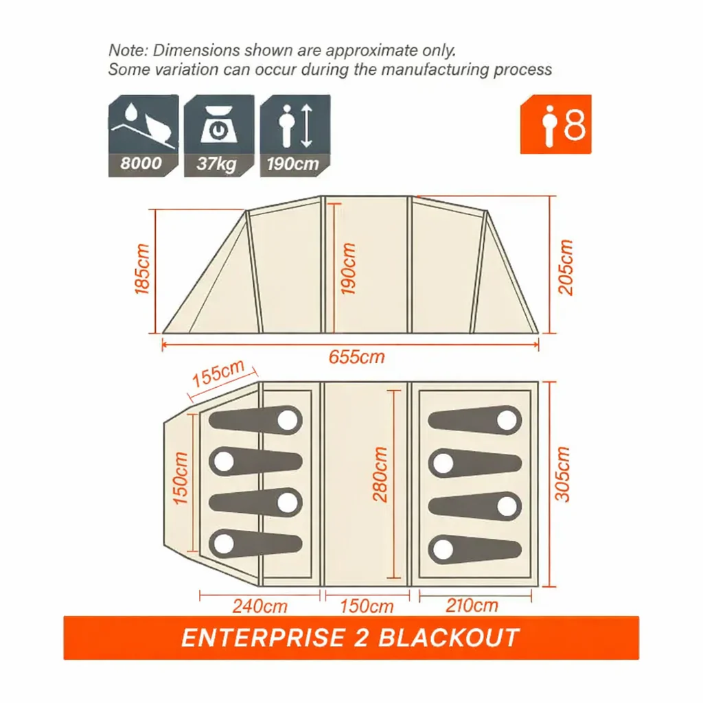 Enterprise 2 Blackout Inflatable Air Tent - Image 14